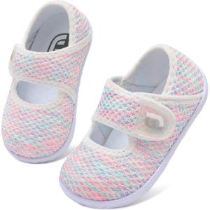 imageJOINFREE Toddler Shoes Boys Girls Walking Lightweight Wide Barefoot Slip On Sneakers Mary Jane School Shoe Breathable FlexibleColor