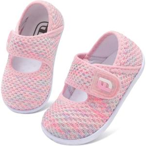 imageJOINFREE Toddler Shoes Boys Girls Walking Lightweight Wide Barefoot Slip On Sneakers Mary Jane School Shoe Breathable FlexibleColorpink