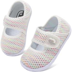 imageJOINFREE Toddler Shoes Boys Girls Walking Lightweight Wide Barefoot Slip On Sneakers Mary Jane School Shoe Breathable FlexibleWhitecolorstriped
