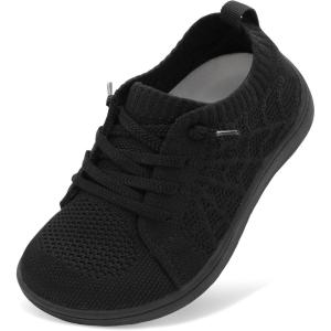 imageJOINFREE Toddler Shoes Girls Boys Wide Barefoot Shoes Minimalist Walking Sneakers Zero Drop Slip on Tennis Shoe Breathable Naturally FlexibleBlack