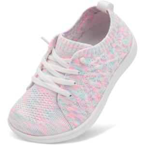 imageJOINFREE Toddler Shoes Girls Boys Wide Barefoot Shoes Minimalist Walking Sneakers Zero Drop Slip on Tennis Shoe Breathable Naturally FlexibleColorwihtepink