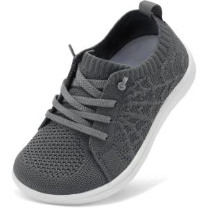 imageJOINFREE Toddler Shoes Girls Boys Wide Barefoot Shoes Minimalist Walking Sneakers Zero Drop Slip on Tennis Shoe Breathable Naturally FlexibleDarkgrey