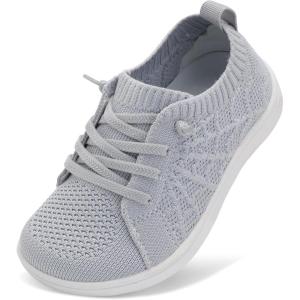 imageJOINFREE Toddler Shoes Girls Boys Wide Barefoot Shoes Minimalist Walking Sneakers Zero Drop Slip on Tennis Shoe Breathable Naturally FlexibleGrey