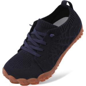 imageJOINFREE Kids Barefoot Shoes Boys Girls Wide Slip On Shoes Big Kids Breathable Hiking Sneakers Zero Drop Toddler Lightweight Walking Tennis Shoe Indoor OutdoorNavyblue