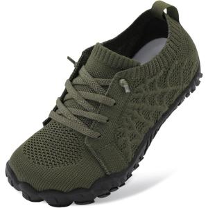 imageJOINFREE Kids Barefoot Shoes Boys Girls Wide Slip On Shoes Big Kids Breathable Hiking Sneakers Zero Drop Toddler Lightweight Walking Tennis Shoe Indoor OutdoorDarkgreen