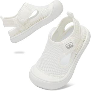 image:imageJOINFREE Baby Water Shoes Toddler Boys Girls Wide Sandals Barefoot Swim Shoes QuickDry Breathable Summer Outdoor Sports Shoe for Beach Pool Aqua Walking SandalsWhite