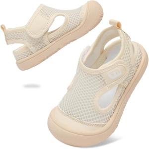 image:imageJOINFREE Baby Water Shoes Toddler Boys Girls Wide Sandals Barefoot Swim Shoes QuickDry Breathable Summer Outdoor Sports Shoe for Beach Pool Aqua Walking SandalsBeige