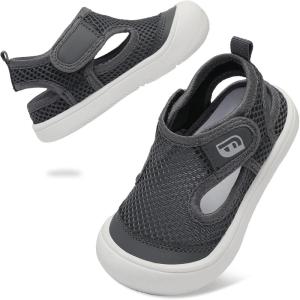 image:imageJOINFREE Baby Water Shoes Toddler Boys Girls Wide Sandals Barefoot Swim Shoes QuickDry Breathable Summer Outdoor Sports Shoe for Beach Pool Aqua Walking SandalsDarkgrey