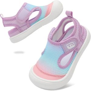 image:imageJOINFREE Baby Water Shoes Toddler Boys Girls Wide Sandals Barefoot Swim Shoes QuickDry Breathable Summer Outdoor Sports Shoe for Beach Pool Aqua Walking SandalsBluepinkpurple