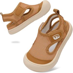 image:imageJOINFREE Baby Water Shoes Toddler Boys Girls Wide Sandals Barefoot Swim Shoes QuickDry Breathable Summer Outdoor Sports Shoe for Beach Pool Aqua Walking SandalsBrown