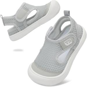 image:imageJOINFREE Baby Water Shoes Toddler Boys Girls Wide Sandals Barefoot Swim Shoes QuickDry Breathable Summer Outdoor Sports Shoe for Beach Pool Aqua Walking SandalsLightgrey