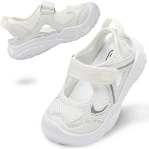 image:imageJOINFREE Toddler Sandals Girls Boys Wide Barefoot Water Sandals Lightweight Summer Water Shoes QuickDry NonSlip Aqua Athletic Sneakers for Beach Swim PoolWhite