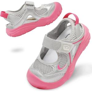 image:imageJOINFREE Toddler Sandals Girls Boys Wide Barefoot Water Sandals Lightweight Summer Water Shoes QuickDry NonSlip Aqua Athletic Sneakers for Beach Swim PoolSilver