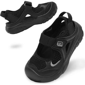 image:imageJOINFREE Toddler Sandals Girls Boys Wide Barefoot Water Sandals Lightweight Summer Water Shoes QuickDry NonSlip Aqua Athletic Sneakers for Beach Swim PoolBlack