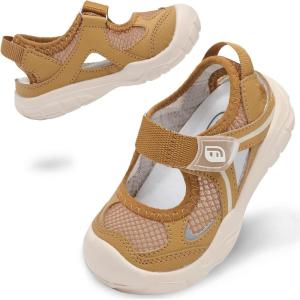image:imageJOINFREE Toddler Sandals Girls Boys Wide Barefoot Water Sandals Lightweight Summer Water Shoes QuickDry NonSlip Aqua Athletic Sneakers for Beach Swim PoolBrown