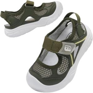 image:imageJOINFREE Toddler Sandals Girls Boys Wide Barefoot Water Sandals Lightweight Summer Water Shoes QuickDry NonSlip Aqua Athletic Sneakers for Beach Swim PoolDarkgreen