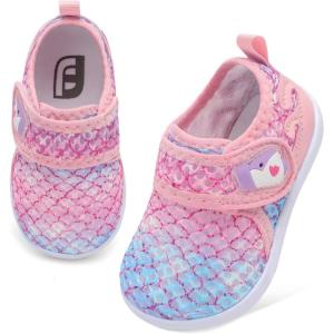 image:imageJOINFREE Baby Water Shoes Toddler Boys Girls Sandals Baby Lightweight Beach Swim Pool Shoes Kids Barefoot QuickDry Auqa Socks Infant First Walking ShoesPinkscale