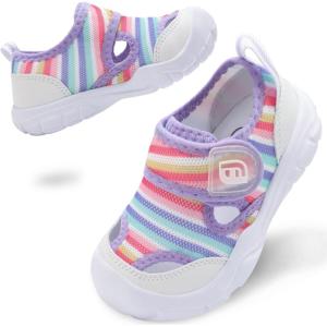 image:imageJOINFREE Toddler Water Shoes Girls Boys Wide Barefoot Beach Sandals Lightweight Summer Swim Shoes QuickDry NonSlip Aqua Athletic Outdoor Walking SneakersPrainbow