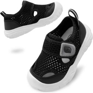 image:imageJOINFREE Toddler Water Shoes Girls Boys Wide Barefoot Beach Sandals Lightweight Summer Swim Shoes QuickDry NonSlip Aqua Athletic Outdoor Walking SneakersBlack