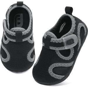 image:imageJOINFREE Baby Water Shoes Boys Girls Sandals Toddler Barefoot Beach Swim Shoes Baby Lightweight Summers Shoes Little Kids QuickDry Auqa Socks for Pool RiverBlackgrey
