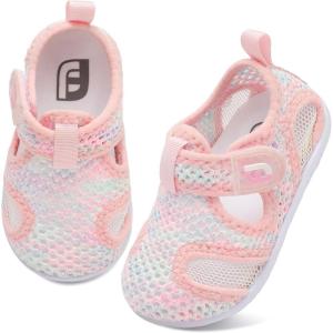 image:imageJOINFREE Baby Water Shoes Boys Girls Sandals Toddler Barefoot Beach Swim Shoes Baby Lightweight Summers Shoes Little Kids QuickDry Auqa Socks for Pool RiverColor Whitepink