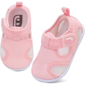 image:imageJOINFREE Baby Water Shoes Boys Girls Sandals Toddler Barefoot Beach Swim Shoes Baby Lightweight Summers Shoes Little Kids QuickDry Auqa Socks for Pool RiverPink