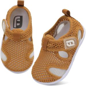 image:imageJOINFREE Baby Water Shoes Boys Girls Sandals Toddler Barefoot Beach Swim Shoes Baby Lightweight Summers Shoes Little Kids QuickDry Auqa Socks for Pool RiverBrown