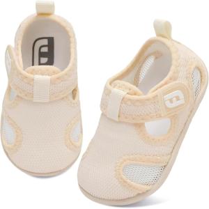 image:imageJOINFREE Baby Water Shoes Boys Girls Sandals Toddler Barefoot Beach Swim Shoes Baby Lightweight Summers Shoes Little Kids QuickDry Auqa Socks for Pool RiverBeige