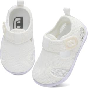 image:imageJOINFREE Baby Water Shoes Boys Girls Sandals Toddler Barefoot Beach Swim Shoes Baby Lightweight Summers Shoes Little Kids QuickDry Auqa Socks for Pool RiverWhite