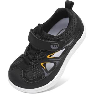 image:imageJOINFREE Toddler Sandals Kids Wide Girls Boys Aqua Athletic Sneakers Barefoot Beach Sandals QuickyDry Nonslip Outdoor Water Sports Hiking Sandals Summer Water Shoes for Pool River SwimBlack